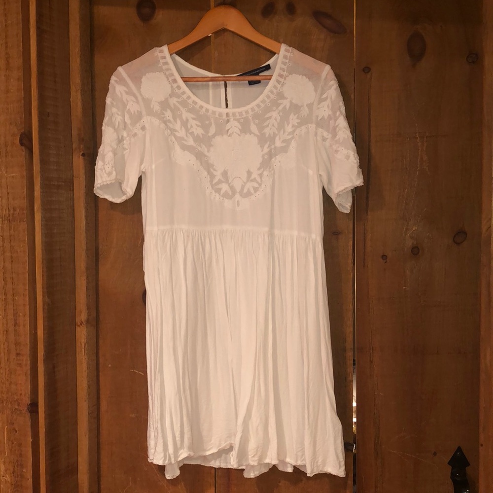 French Connection White Lace Shift Dress